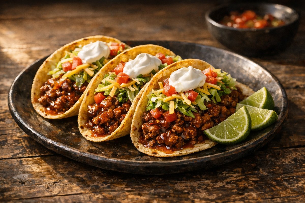 Indian-Spiced Beef Tacos
