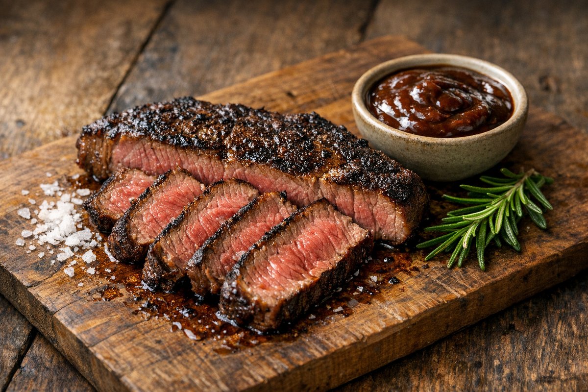 Pan-Seared Steak with Indian-Spiced Steak Sauce