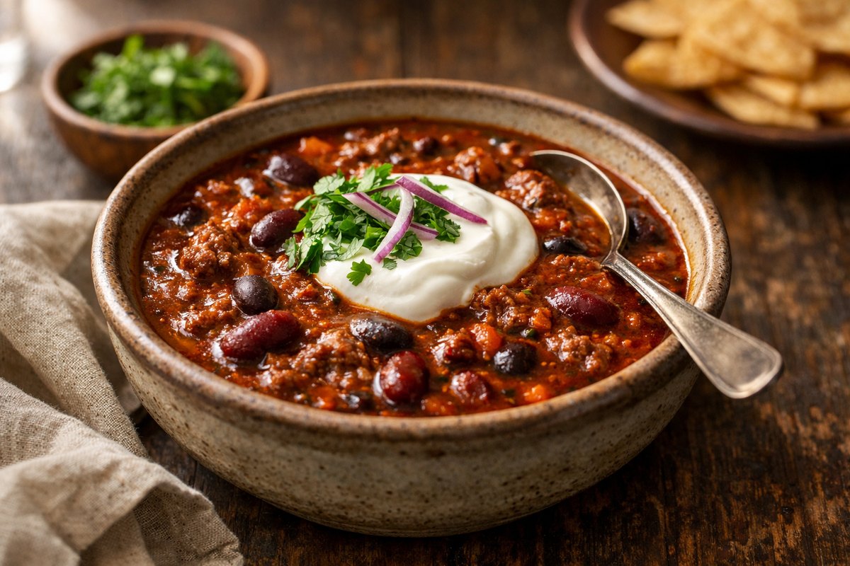 Indian-Spiced Beef and Bean Chili